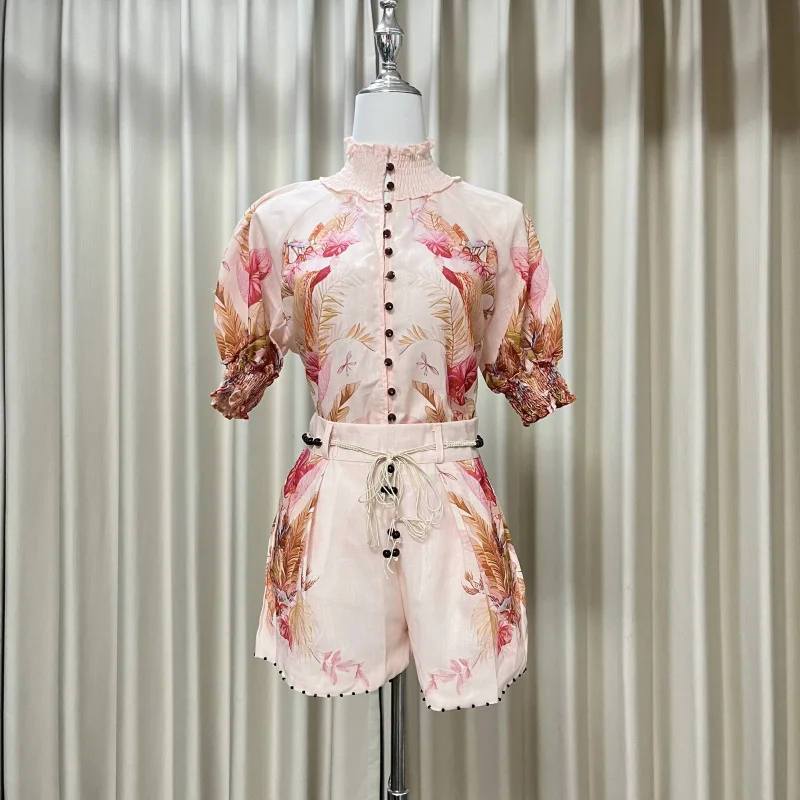 Women's Suit Floral Linen Elegant Short Suits Casual Vacation Beach Party Suits Woman Clothing Fashion High Quality Suits 2025
Women's Suit Floral Linen Elegant Short Suits Casual Vacation Beach Party Suits Woman Clothing Fashion High Quality Suits 2025