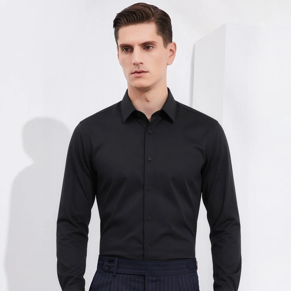 Men's 4-Way Flex Wrinkle-Free Square Collar Black Dress Shirts Long Sleeve Formal Office & Travel-Friendly Stretch Button Up
Men's 4-Way Flex Wrinkle-Free Square Collar Black Dress Shirts Long Sleeve Formal Office & Travel-Friendly Stretch Button Up