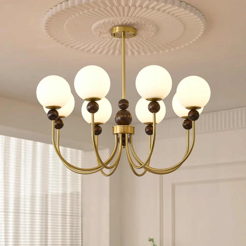 French Retro Medieval Chandelier Bedroom Master Light New Chinese American Study Dining Room Solid Wood Magic Bean Cream Lamp
French Retro Medieval Chandelier Bedroom Master Light New Chinese American Study Dining Room Solid Wood Magic Bean Cream Lamp
