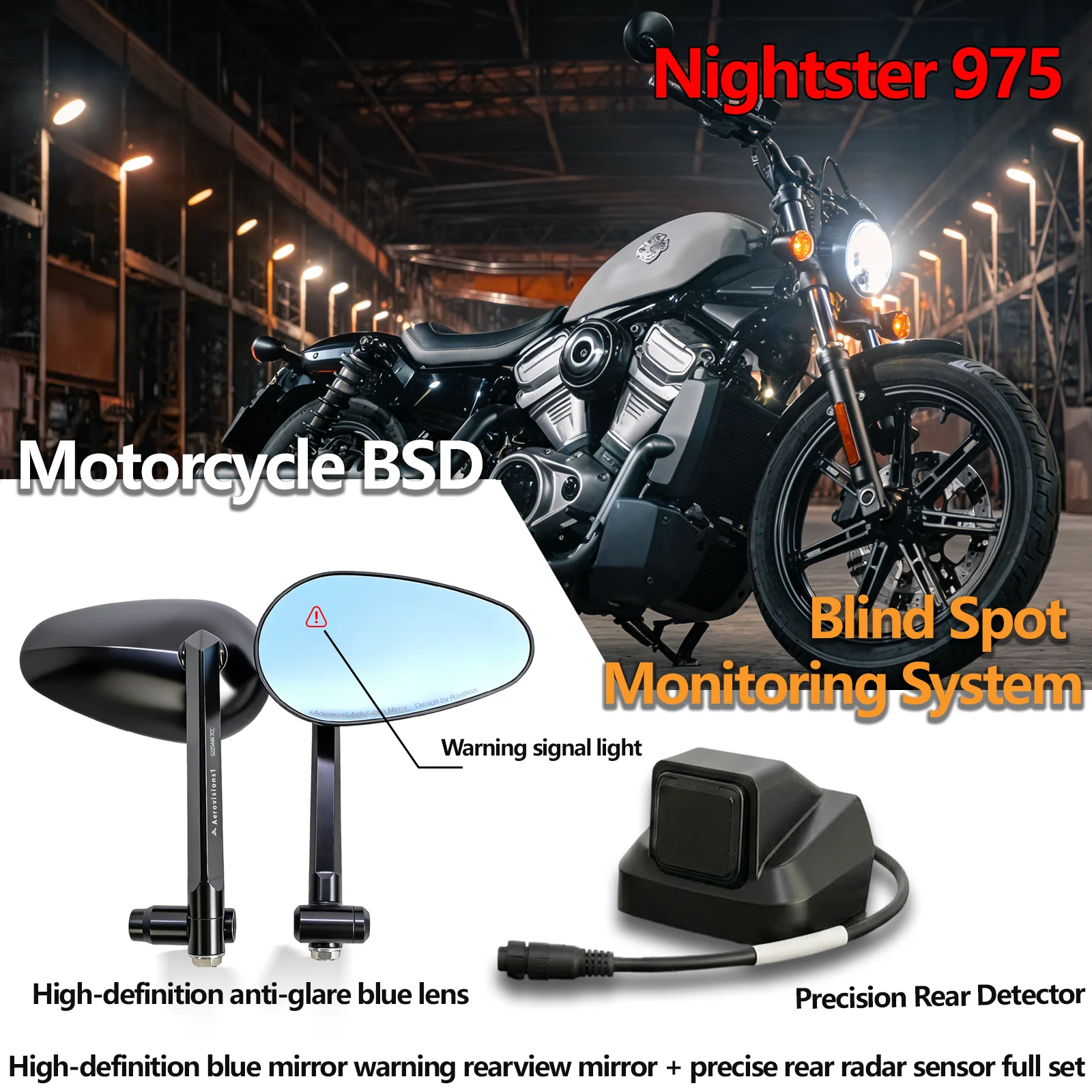 Motorcycle Blind Spot Detection BSD Radar Rearview Mirror Handlebar End Mirrors For Harley New Nightster 975 Pan America Anti Gl
Motorcycle Blind Spot Detection BSD Radar Rearview Mirror Handlebar End Mirrors For Harley New Nightster 975 Pan America Anti Gl