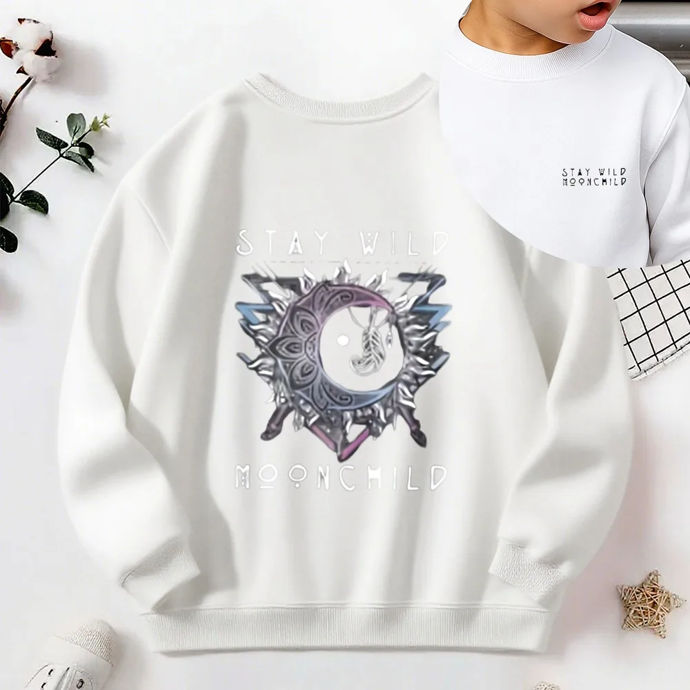 Kids Crew Neck Sweatshirt Stay Wild Moonchild Text Graphic Pullover For Boys Girls Trendy Outfits
Kids Crew Neck Sweatshirt Stay Wild Moonchild Text Graphic Pullover For Boys Girls Trendy Outfits