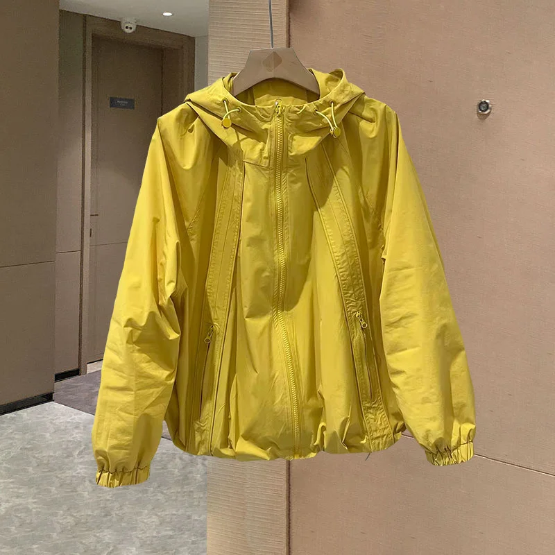 New Women Spring Autumn Jacket Coat Fashion Solid Hooded Windbreaker Women Clothing Loose Female Submachine Jacket Outerwear
New Women Spring Autumn Jacket Coat Fashion Solid Hooded Windbreaker Women Clothing Loose Female Submachine Jacket Outerwear