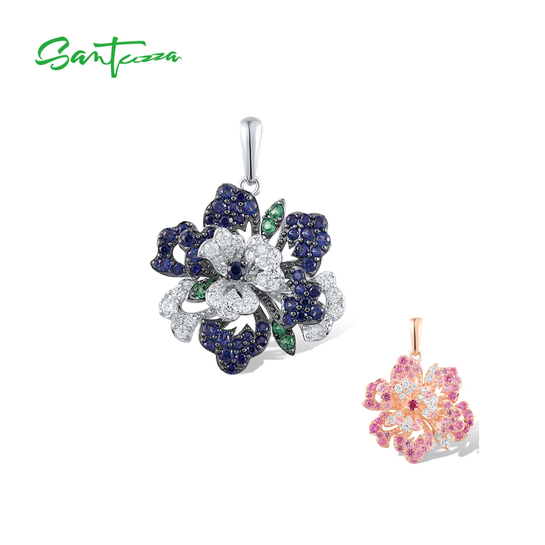 Подвеска SANTUZZA из настоящего серебра 925 пробы для женщин, сверкающие разноцветные драгоценные камни, цветочный дизайн, роскошные ювелирные украшения на свадьбу или годовщину, изысканные украшения
Подвеска SANTUZZA из настоящего серебра 925 пробы для женщин, сверкающие разноцветные драгоценные камни, цветочный дизайн, роскошные ювелирные украшения на свадьбу или годовщину, изысканные украшения