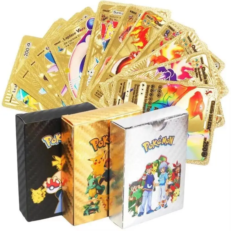 55pc Pokemon Charizard Gold Foil Cards Golden Letters English Spanish Game Card Metalicas Vmax Gx Series Collection Battle Gift!
55pc Pokemon Charizard Gold Foil Cards Golden Letters English Spanish Game Card Metalicas Vmax Gx Series Collection Battle Gift!