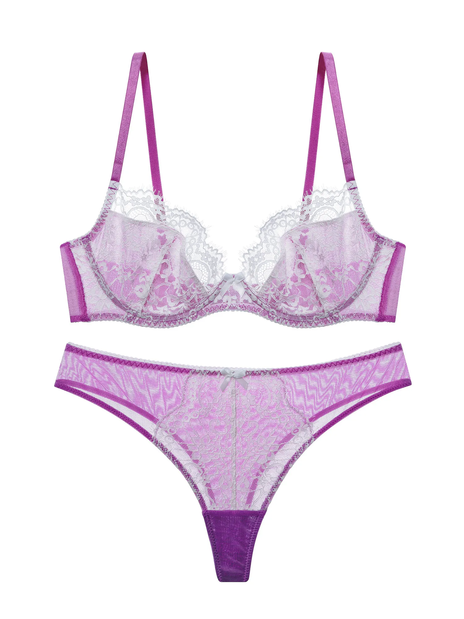 Magenta French Court Lace Elegant Push-Up & Minimizer Bra Set
Magenta French Court Lace Elegant Push-Up & Minimizer Bra Set
