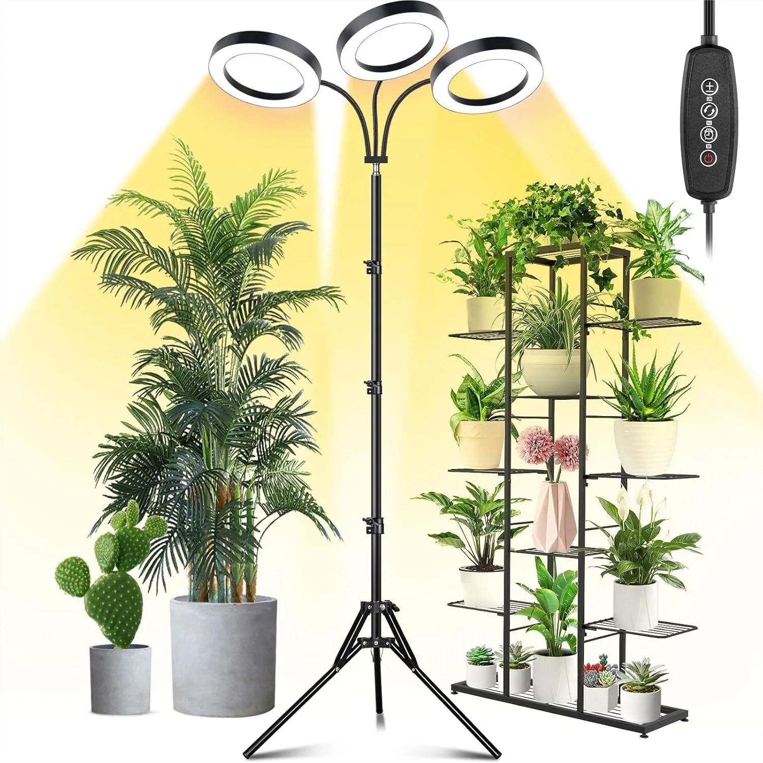 Tri-Head Grow Light for Indoor Plants, Full Spectrum 108 LED Plant Light with Auto Timer & Dimmable Levels, Adjustable Stand
Tri-Head Grow Light for Indoor Plants, Full Spectrum 108 LED Plant Light with Auto Timer & Dimmable Levels, Adjustable Stand
