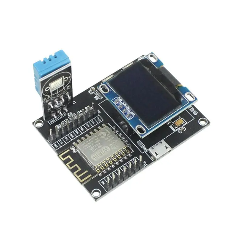 (ABDH) Плата для разработки IoT ESP8266 + 0,96-дюймовый экран + датчик DHT11 + USB-кабель, модуль последовательного порта Wi-Fi с SDK
(ABDH) Плата для разработки IoT ESP8266 + 0,96-дюймовый экран + датчик DHT11 + USB-кабель, модуль последовательного порта Wi-Fi с SDK