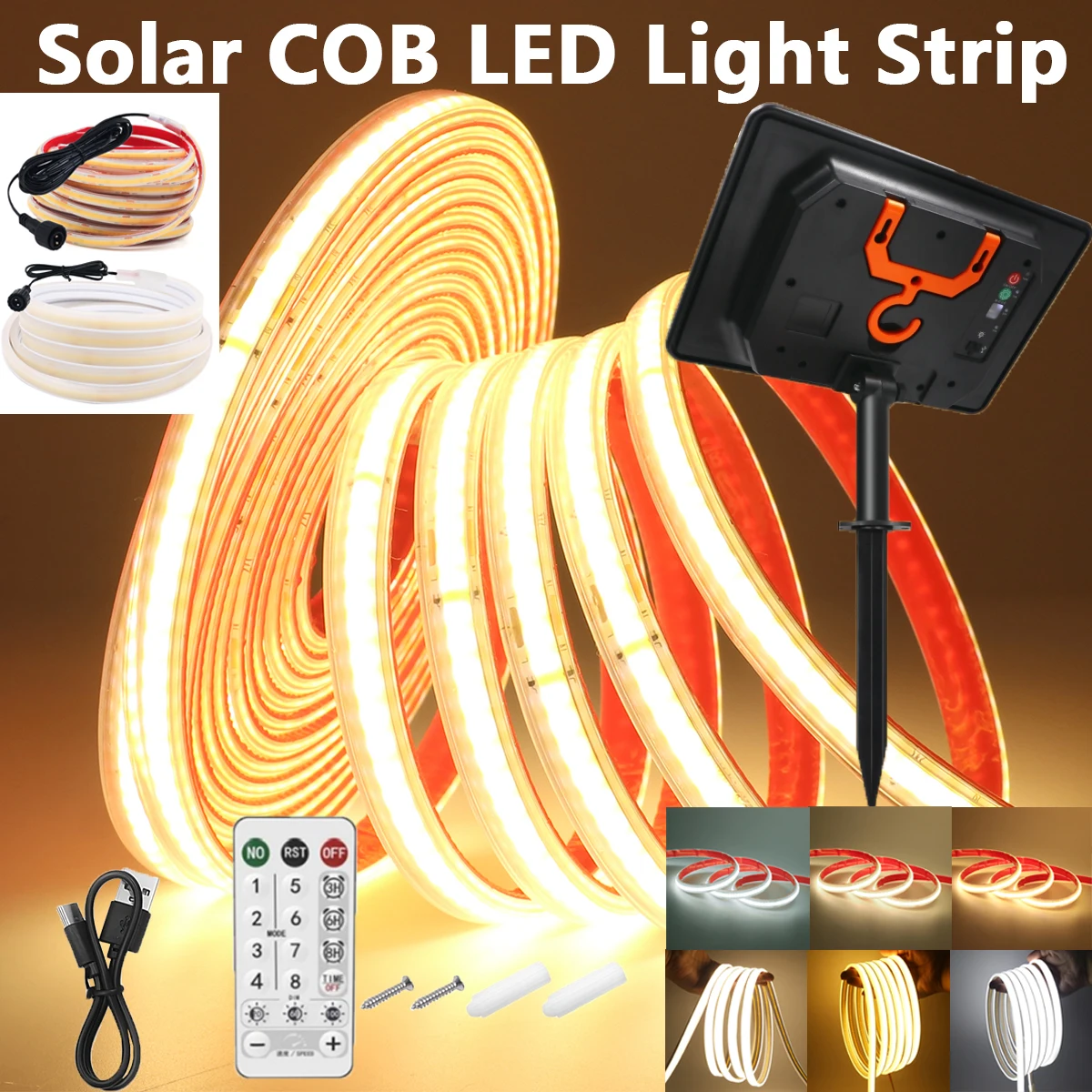 Solar Remote Waterproof COB Neon Light Strip Silicone Double Side Glow 320LEDs 24V Warm Natural White Flex Home Outdoor Lighting
Solar Remote Waterproof COB Neon Light Strip Silicone Double Side Glow 320LEDs 24V Warm Natural White Flex Home Outdoor Lighting