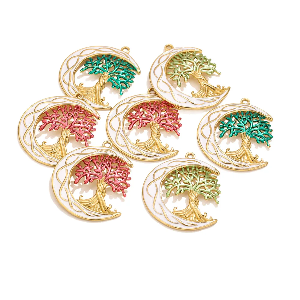 3 шт., позолоченные эмалированные подвески из нержавеющей стали с лунным деревом для DIY, винтажные женские ожерелья, серьги, принадлежности для изготовления ювелирных изделий Lucky
3 шт., позолоченные эмалированные подвески из нержавеющей стали с лунным деревом для DIY, винтажные женские ожерелья, серьги, принадлежности для изготовления ювелирных изделий Lucky