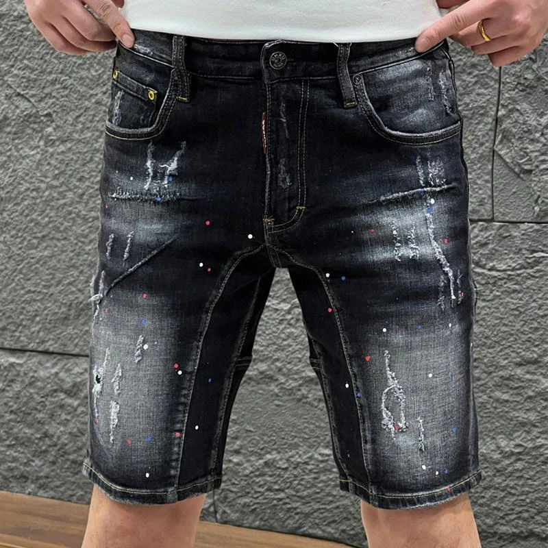 5-Inch Summer American Ink Splash Ripped Denim Shorts for Men, Unique Street Fashion, Daily Wear Shorts
5-Inch Summer American Ink Splash Ripped Denim Shorts for Men, Unique Street Fashion, Daily Wear Shorts