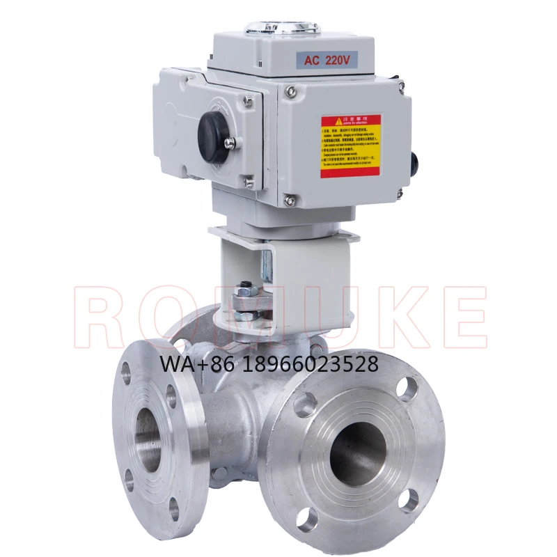 Q944F Электрический трехходовой фланцевый шаровой кран из нержавеющей стали CF8 CF3 CF8M CF3M 
Q944F Электрический трехходовой фланцевый шаровой кран из нержавеющей стали CF8 CF3 CF8M CF3M