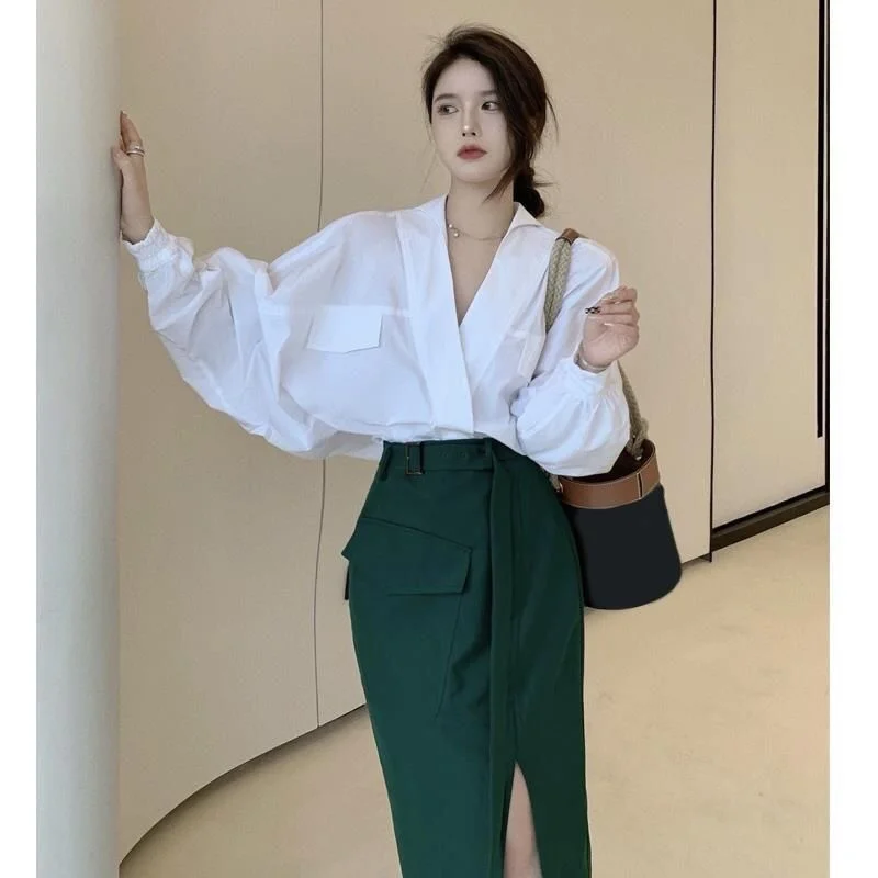 plus Size 300 Pou Old Money Sle White Lantern Sve V-Ne irt Men's Women's Spring Autumn Long Sve irt Top
plus Size 300 Pou Old Money Sle White Lantern Sve V-Ne irt Men's Women's Spring Autumn Long Sve irt Top