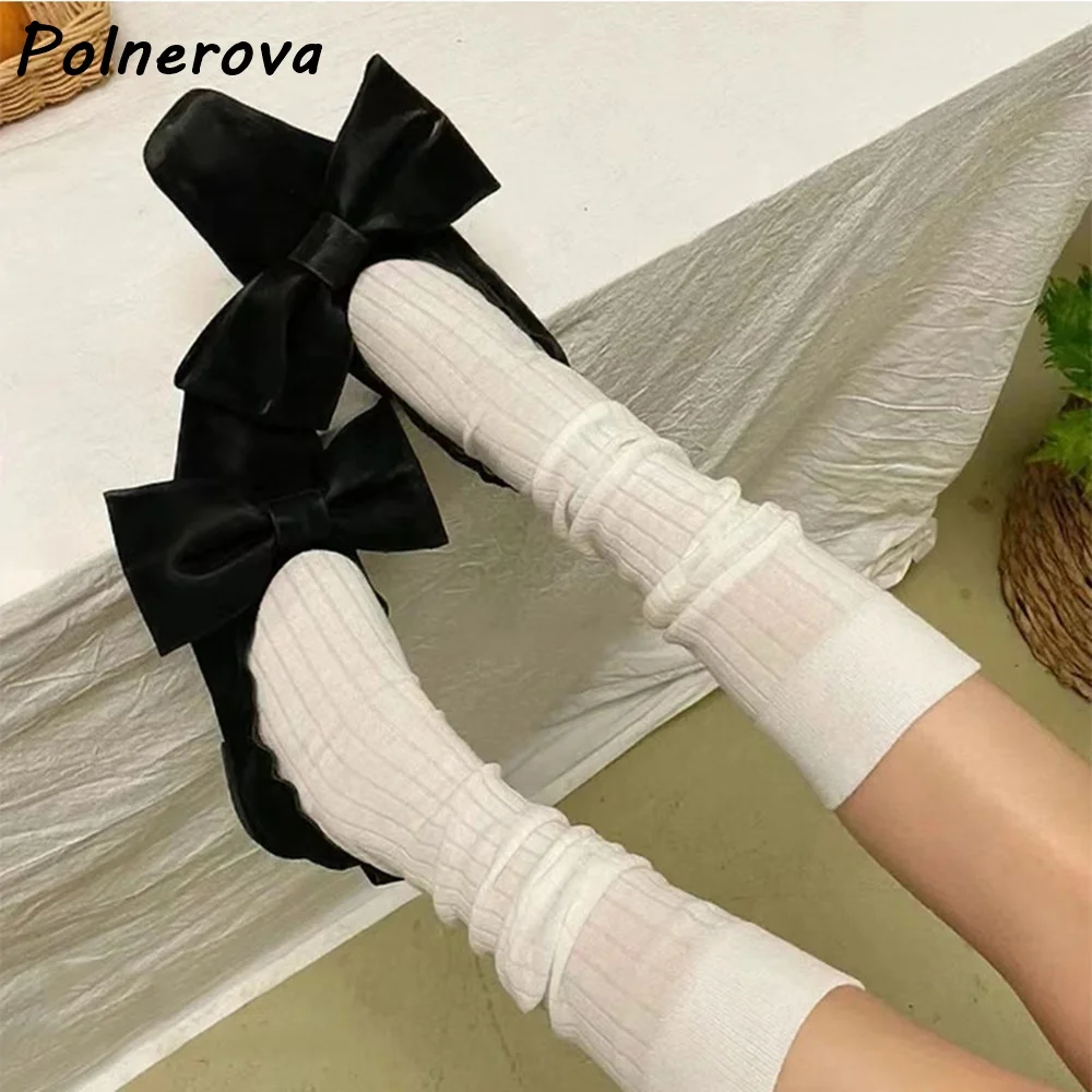 Pleated Butterfly Knot Pumps Square Toe Shallow Flat Slip On Stain Concise Shoes Solid Black Elegant Leisure Fashion Pumps
Pleated Butterfly Knot Pumps Square Toe Shallow Flat Slip On Stain Concise Shoes Solid Black Elegant Leisure Fashion Pumps