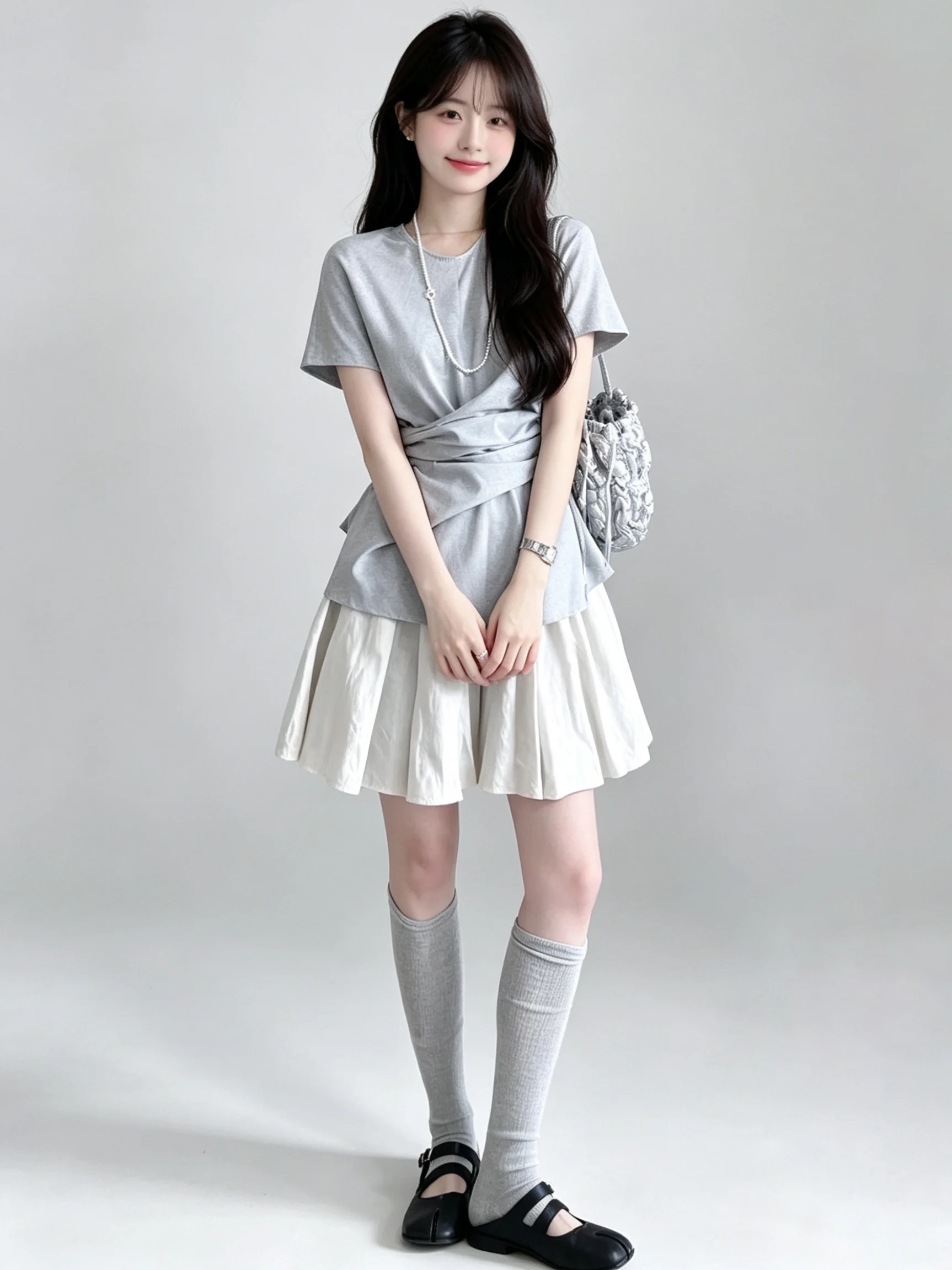 Summer Breathable Women's Fashion Set Waist-Cinching Short Sleeve Shirt Pleated Skirt High Waist Bicolor Spring Holiday ...
Summer Breathable Women's Fashion Set Waist-Cinching Short Sleeve Shirt Pleated Skirt High Waist Bicolor Spring Holiday ...