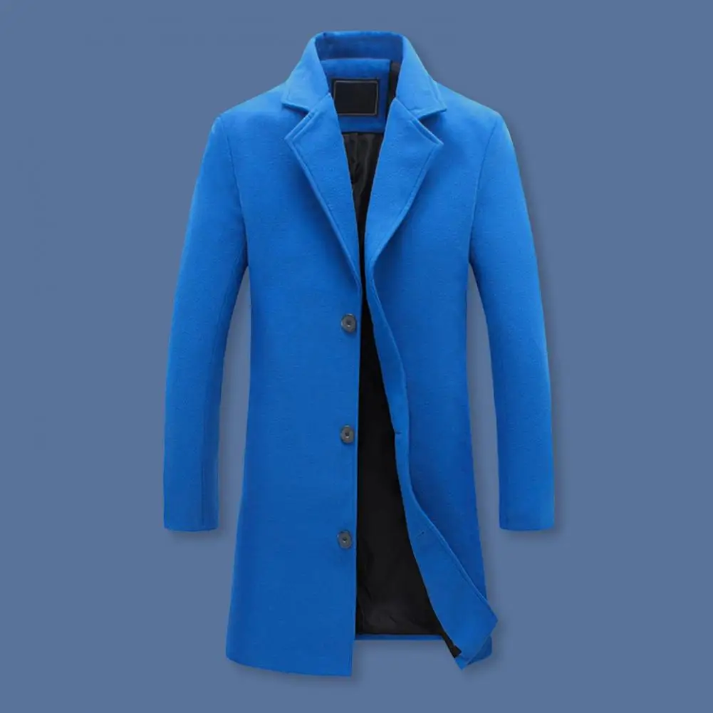 Wrinkle-resistant Jacket Stylish Men's Woolen Coat with Notch Lapel Long Sleeve Single Breasted Jacket Windproof for Winter
Wrinkle-resistant Jacket Stylish Men's Woolen Coat with Notch Lapel Long Sleeve Single Breasted Jacket Windproof for Winter