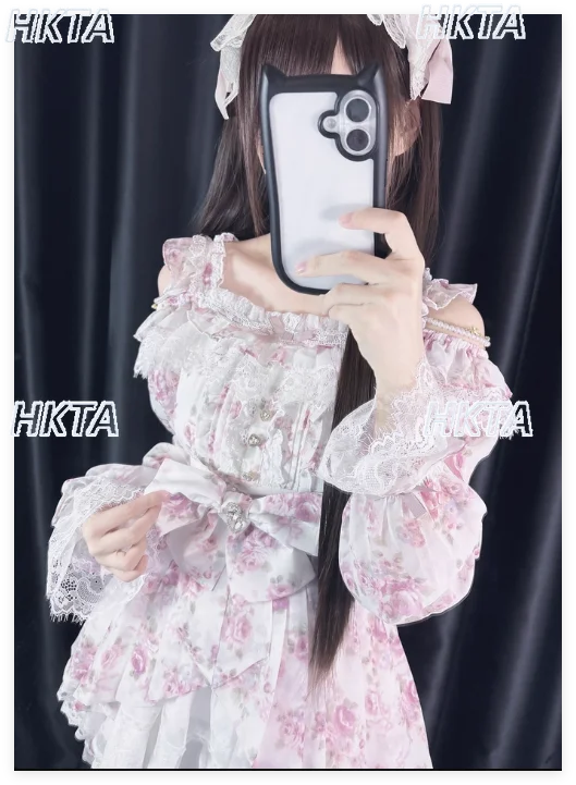 Japanese Dress Sweet Off-the-shoulder Pearl Floral Printed Bow Dress Short Skirt 2 Piece Set Women's Lolita Liz Dress Outfit
Japanese Dress Sweet Off-the-shoulder Pearl Floral Printed Bow Dress Short Skirt 2 Piece Set Women's Lolita Liz Dress Outfit