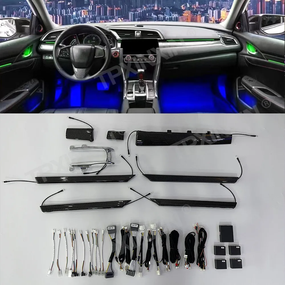 Атмосфера светодиодный дисплей для Honda Civic 2016 ~ 2021 управление через приложение автоматический интерьер 64 цвет регулировка дисплея оригинальный Navi
Атмосфера светодиодный дисплей для Honda Civic 2016 ~ 2021 управление через приложение автоматический интерьер 64 цвет регулировка дисплея оригинальный Navi