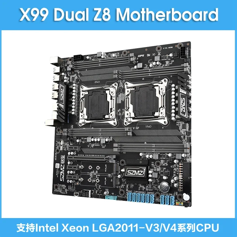Placa base X99 Dual Z8 con ranura Dual CPU M.2 NVME, совместимый с PCI-E 3,0 DDR4 2133 2400 МГц LGA2011-3 E5 V3/V4 placa de juego
Placa base X99 Dual Z8 con ranura Dual CPU M.2 NVME, совместимый с PCI-E 3,0 DDR4 2133 2400 МГц LGA2011-3 E5 V3/V4 placa de juego
