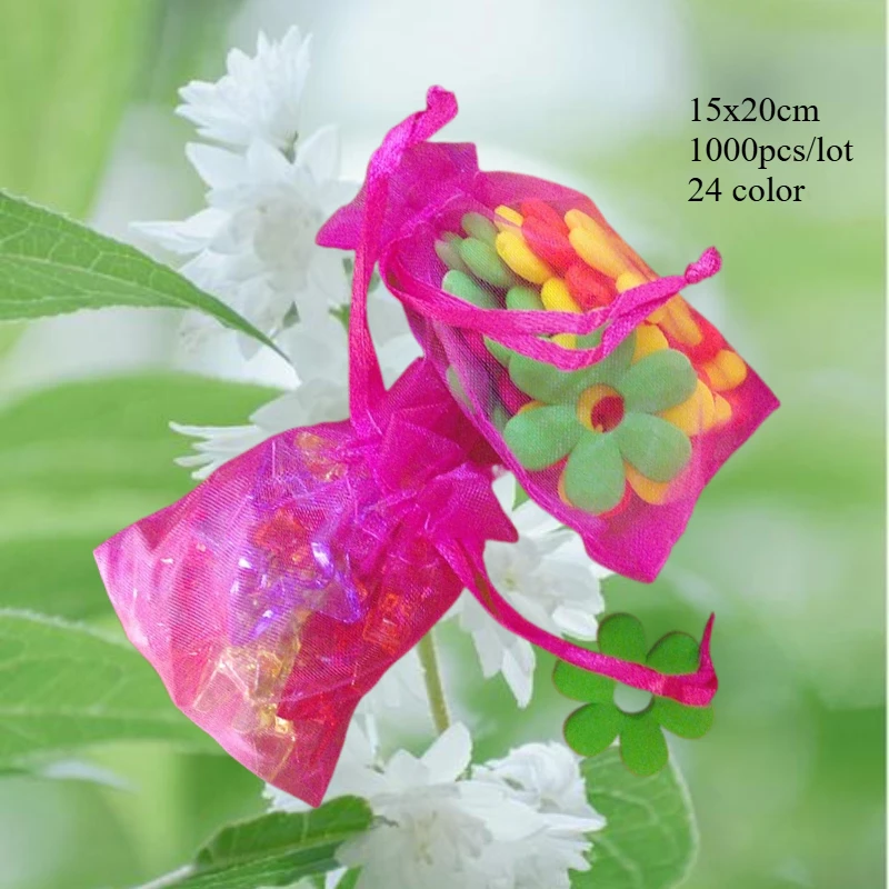 1000pcs 15x20cm Reusable Multi Organza Jewelry Bag Drawstring Gift Packaging Sachet Pouches Wedding Party Favors Storage Display
1000pcs 15x20cm Reusable Multi Organza Jewelry Bag Drawstring Gift Packaging Sachet Pouches Wedding Party Favors Storage Display