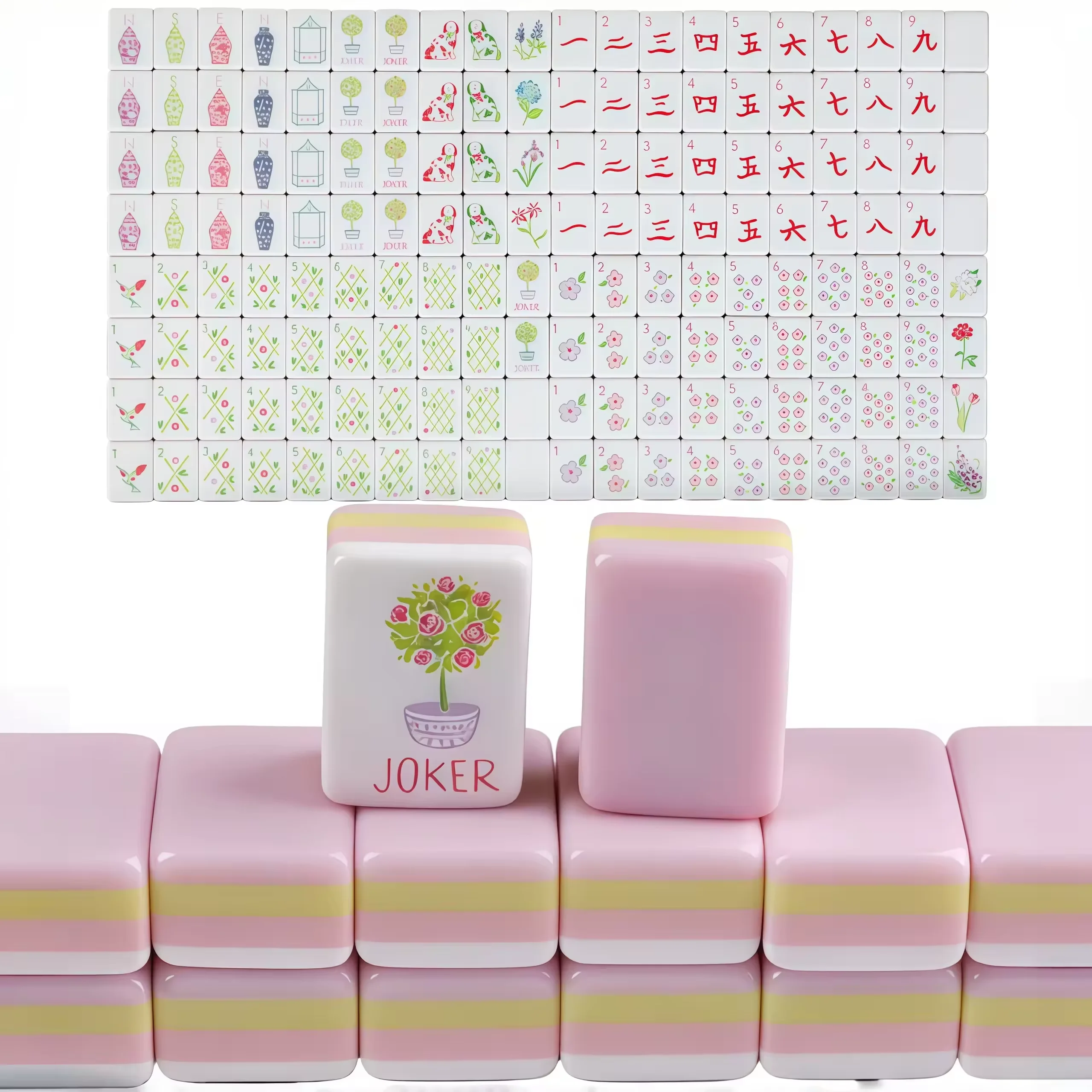 Hot Selling Custom 4-Layer Melamine Luxury Portable Pink Pearl Acrylic American Mahjong Tiles Handcrafted High Grade Crystal Dur
Hot Selling Custom 4-Layer Melamine Luxury Portable Pink Pearl Acrylic American Mahjong Tiles Handcrafted High Grade Crystal Dur