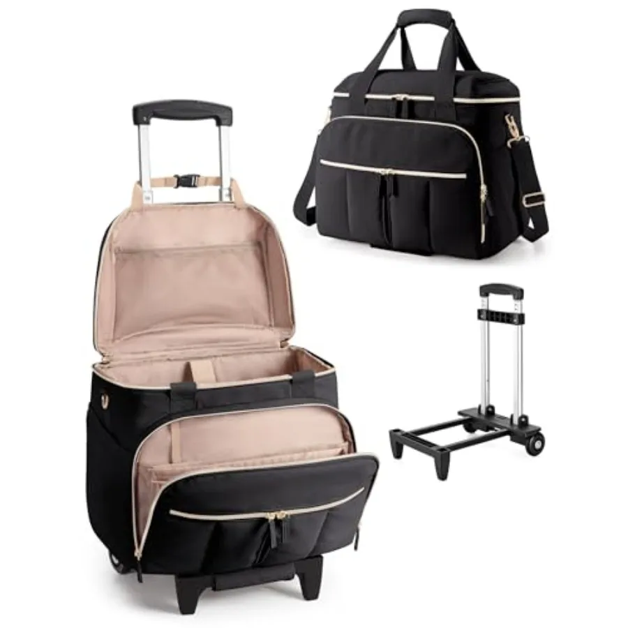 Rolling Teacher Bag with Accordion File Organizer and 15.6" Laptop Compartment, Wheeled Work Briefcase Tote with Detachable Tro
Rolling Teacher Bag with Accordion File Organizer and 15.6" Laptop Compartment, Wheeled Work Briefcase Tote with Detachable Tro