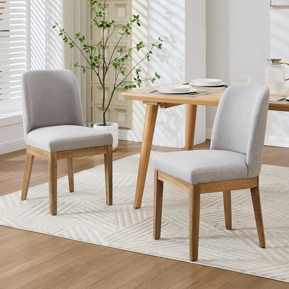 Linen Fabric Upholstered Dining Chairs Set of 2 with Solid Wood Legs, Modern Accent Side Chairs for Kitchen, Dining/Living Room,
Linen Fabric Upholstered Dining Chairs Set of 2 with Solid Wood Legs, Modern Accent Side Chairs for Kitchen, Dining/Living Room,
