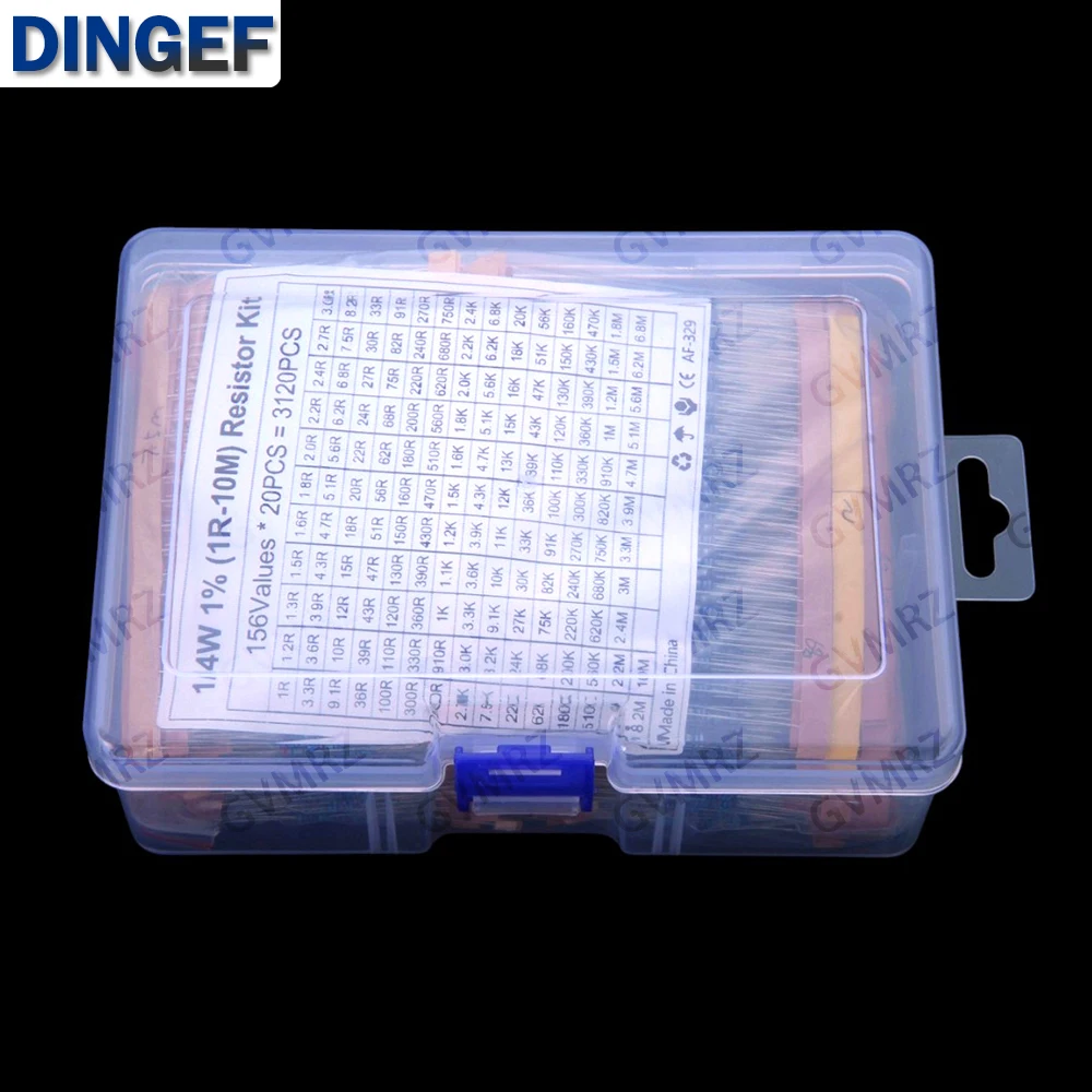 130Values 156Values 1/2W 1W 2W Power Metal Film Resistor Kit 1R-10M Assortment Set 1ohm-10Mohm samples pack 1/4W 1/6W
130Values 156Values 1/2W 1W 2W Power Metal Film Resistor Kit 1R-10M Assortment Set 1ohm-10Mohm samples pack 1/4W 1/6W