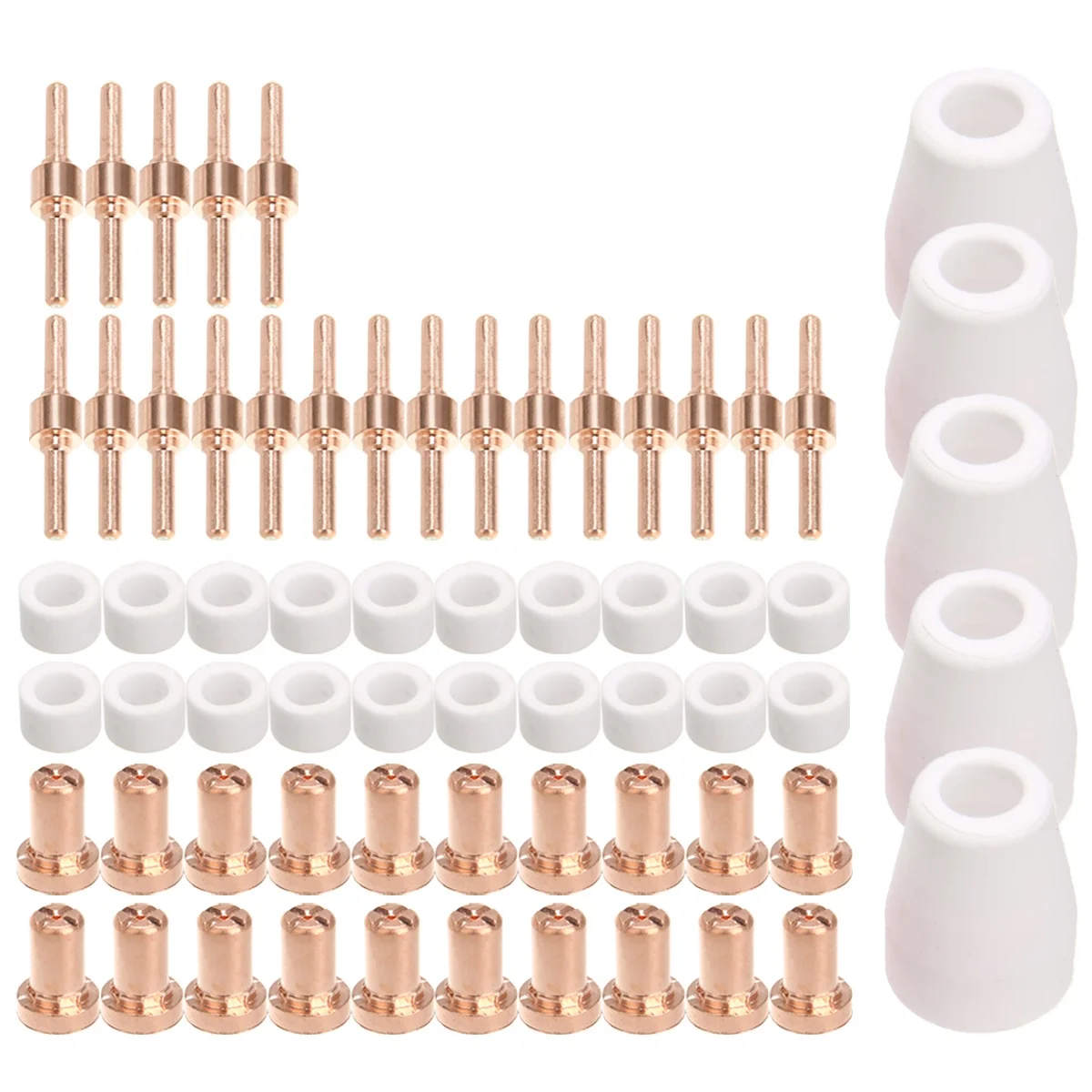 65Pcs Plasma Cutter Tip Electrodes & Nozzles Kit Consumable Accessories for PT31 30 40 50 Plasma Cutter Welding Tools
65Pcs Plasma Cutter Tip Electrodes & Nozzles Kit Consumable Accessories for PT31 30 40 50 Plasma Cutter Welding Tools