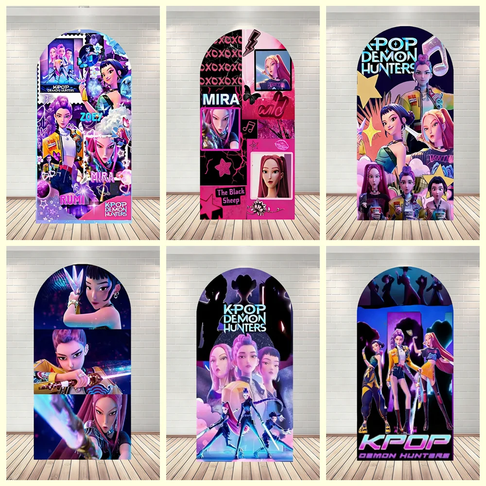 KPop Demon Hunter Arch Backdrop Girl Group Music Theme Rumi Zoey Mira Girls Birthday Party Decorations Photography Background
KPop Demon Hunter Arch Backdrop Girl Group Music Theme Rumi Zoey Mira Girls Birthday Party Decorations Photography Background