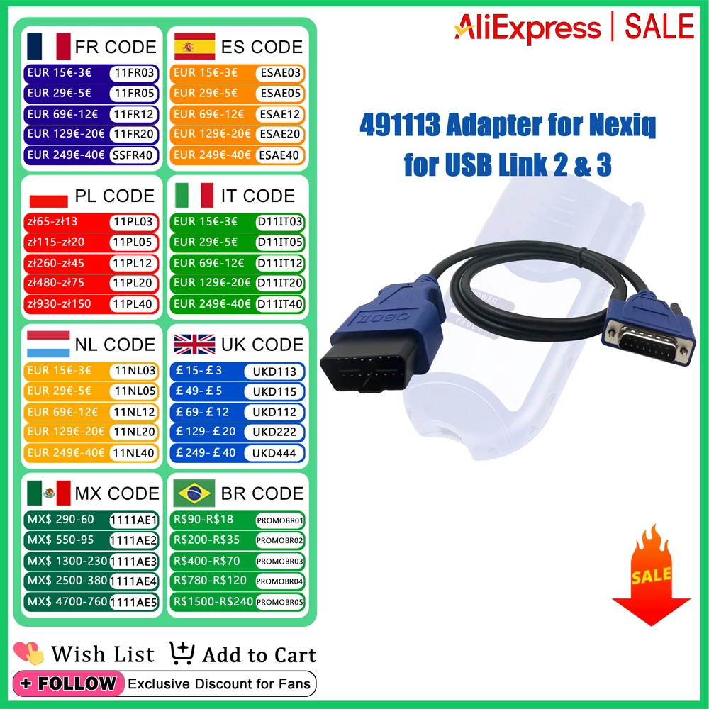 OBD2 Main Test Cable for NEXIQ USB Link 2/3 16 Pin to 15 Pin Diesel Truck Heavy Duty Truck Diagnostics Tool Adapter Connecter
OBD2 Main Test Cable for NEXIQ USB Link 2/3 16 Pin to 15 Pin Diesel Truck Heavy Duty Truck Diagnostics Tool Adapter Connecter