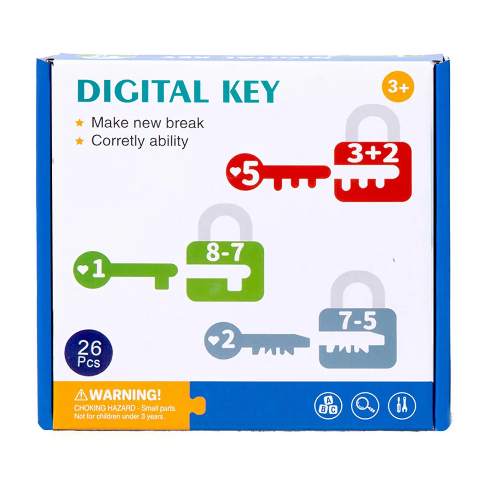Learning Lock Toys Puzzle Game Alphabet and Arithmetic Matching Math Cards Game Cognition for Student Travel Children Kids