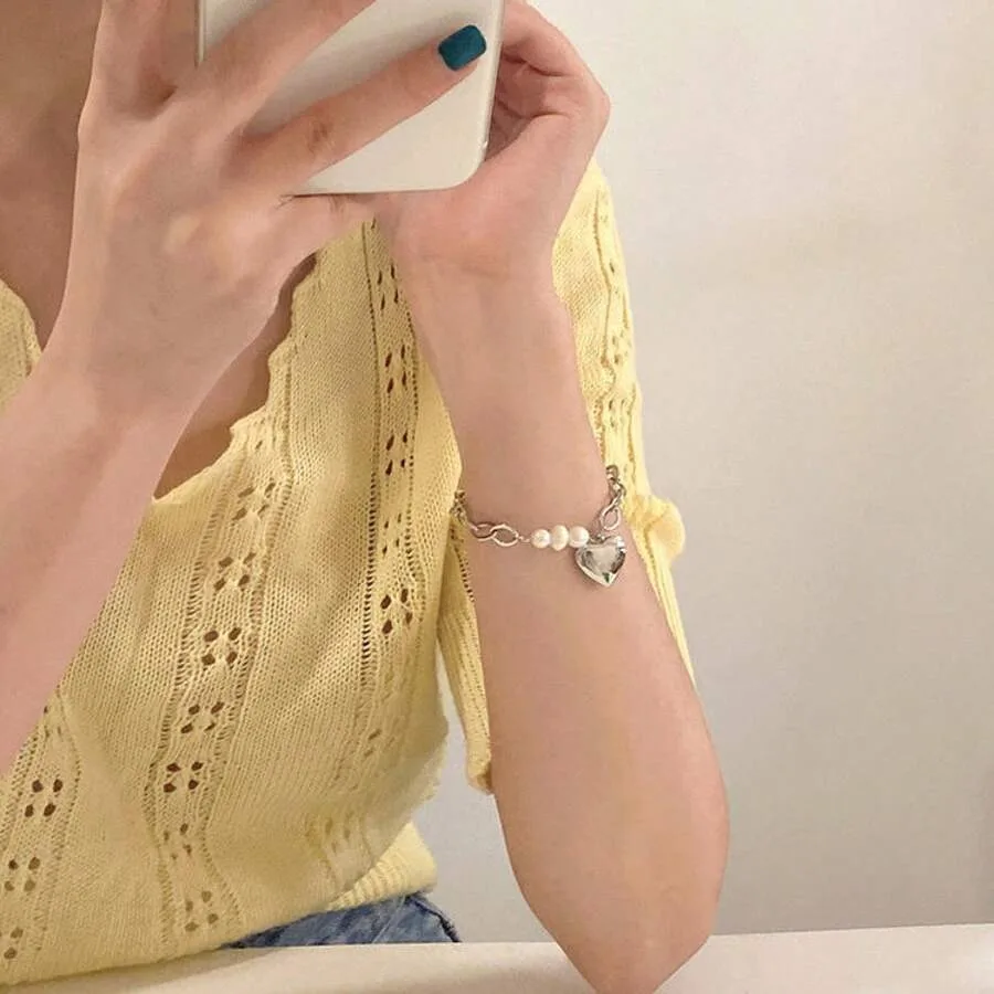 Summer Chain Pearl Heart Bracelet Girls, Ins Niche Design, Personalized Jewelry, 2025 New Model~
Summer Chain Pearl Heart Bracelet Girls, Ins Niche Design, Personalized Jewelry, 2025 New Model~
