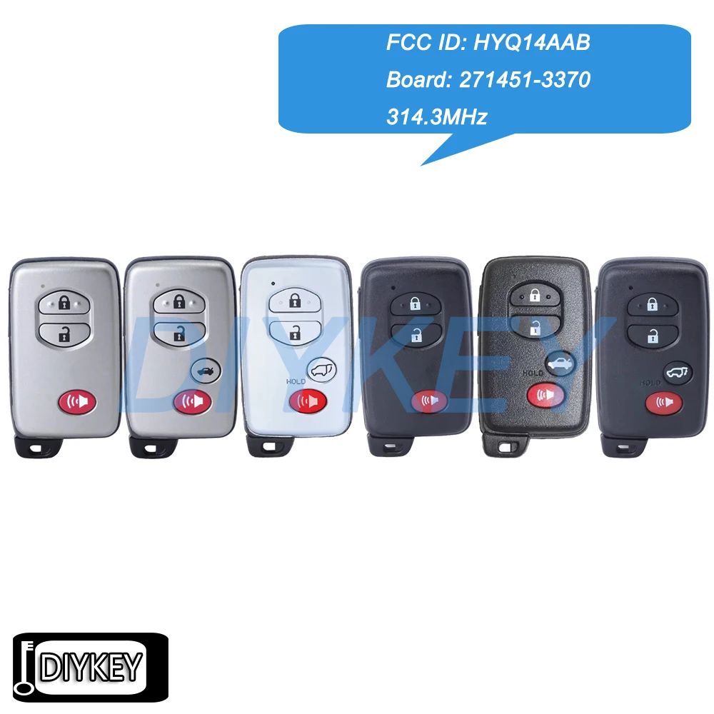 Умный дистанционный брелок 314,3 МГц для Toyota Avalon Camry 2007 2008 2009 2010 Corolla 2011 2012 2013 2014 271451-3370 E HYQ14AAB
Умный дистанционный брелок 314,3 МГц для Toyota Avalon Camry 2007 2008 2009 2010 Corolla 2011 2012 2013 2014 271451-3370 E HYQ14AAB