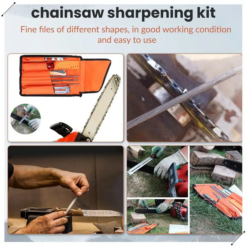 10Pcs Chainsaw Sharpener File Kit,Wood Handle,Files,Depth Gauge,Round Files,Filing Guide For Sharpening Chain Saw Blades
10Pcs Chainsaw Sharpener File Kit,Wood Handle,Files,Depth Gauge,Round Files,Filing Guide For Sharpening Chain Saw Blades