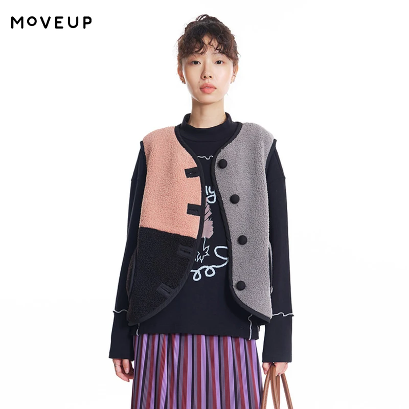 MOVEUP Casual Warm Vest Winter Curved Contrasting Color Splicing Mushroom Buckle Pocket Commuter Design Vest For Women 3EWD11002
MOVEUP Casual Warm Vest Winter Curved Contrasting Color Splicing Mushroom Buckle Pocket Commuter Design Vest For Women 3EWD11002
