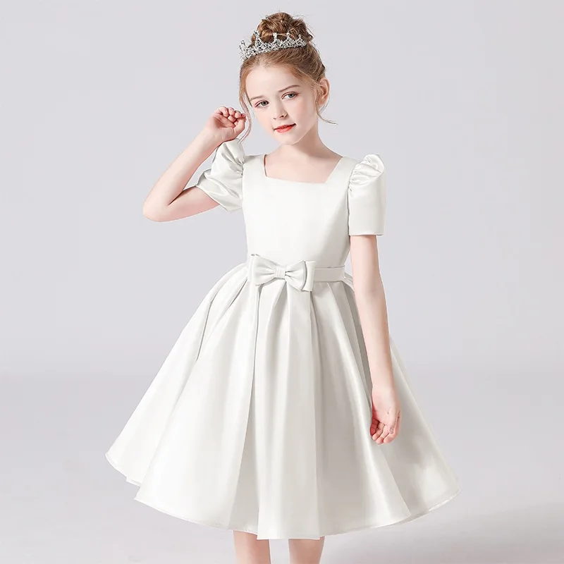 Bow White Girl Princess Dress Spring Children's Birthday Dress High-End Little Girl High-End Sense Host Costume
Bow White Girl Princess Dress Spring Children's Birthday Dress High-End Little Girl High-End Sense Host Costume