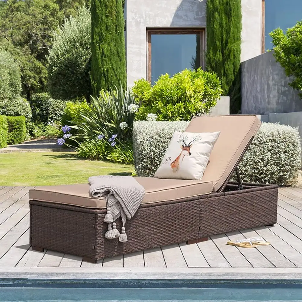 Chair, All-Weather PE Wicker Patio Chairs Pool Lounge Chairs or Outside, Brown Rattan Reclining Outdoor Chair with Adjustable Ba
Chair, All-Weather PE Wicker Patio Chairs Pool Lounge Chairs or Outside, Brown Rattan Reclining Outdoor Chair with Adjustable Ba