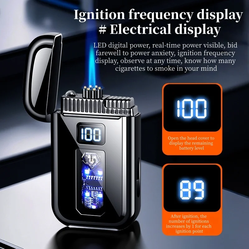 Portable All Metal Dual Use USB Rechargeable Butane Windproof Lighter LED Battery Indicator Creative Fashion Gift For Boyfriend
Portable All Metal Dual Use USB Rechargeable Butane Windproof Lighter LED Battery Indicator Creative Fashion Gift For Boyfriend
