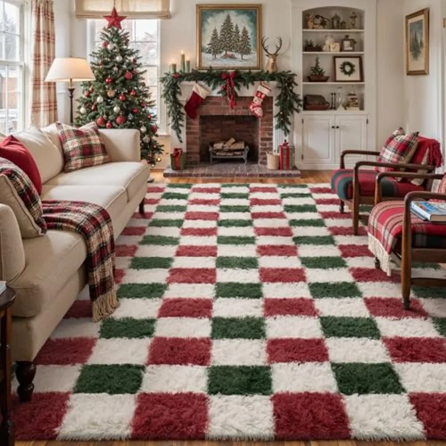 Checkered Rug 8x10 for Living Room Christmas Shag Rug Washable Non-Slip Large Area Rug Super Soft Indoor Fuzzy Carpet Fluffy Ru
Checkered Rug 8x10 for Living Room Christmas Shag Rug Washable Non-Slip Large Area Rug Super Soft Indoor Fuzzy Carpet Fluffy Ru