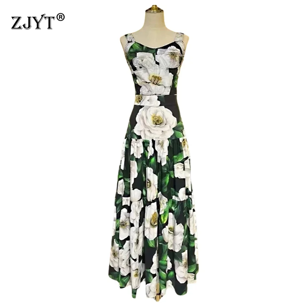 ZJYT Summer 100% Cotton Sets Floral Print Crop Top and Long Skirt Two Pieces Womens Outfit Elegant Party Summer Vacation Suit
ZJYT Summer 100% Cotton Sets Floral Print Crop Top and Long Skirt Two Pieces Womens Outfit Elegant Party Summer Vacation Suit