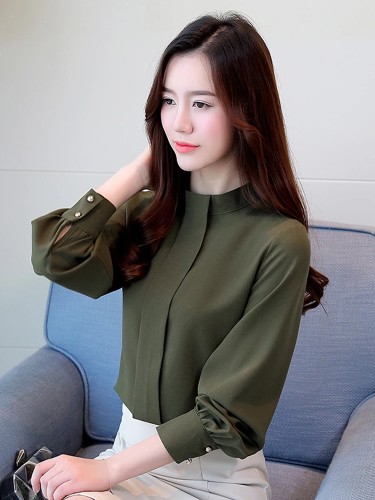 Loose Women's Long Sve Stand Collar Base irt Spring Autumn Winter New Sle Korean Version plus Size Chiffon Top
Loose Women's Long Sve Stand Collar Base irt Spring Autumn Winter New Sle Korean Version plus Size Chiffon Top