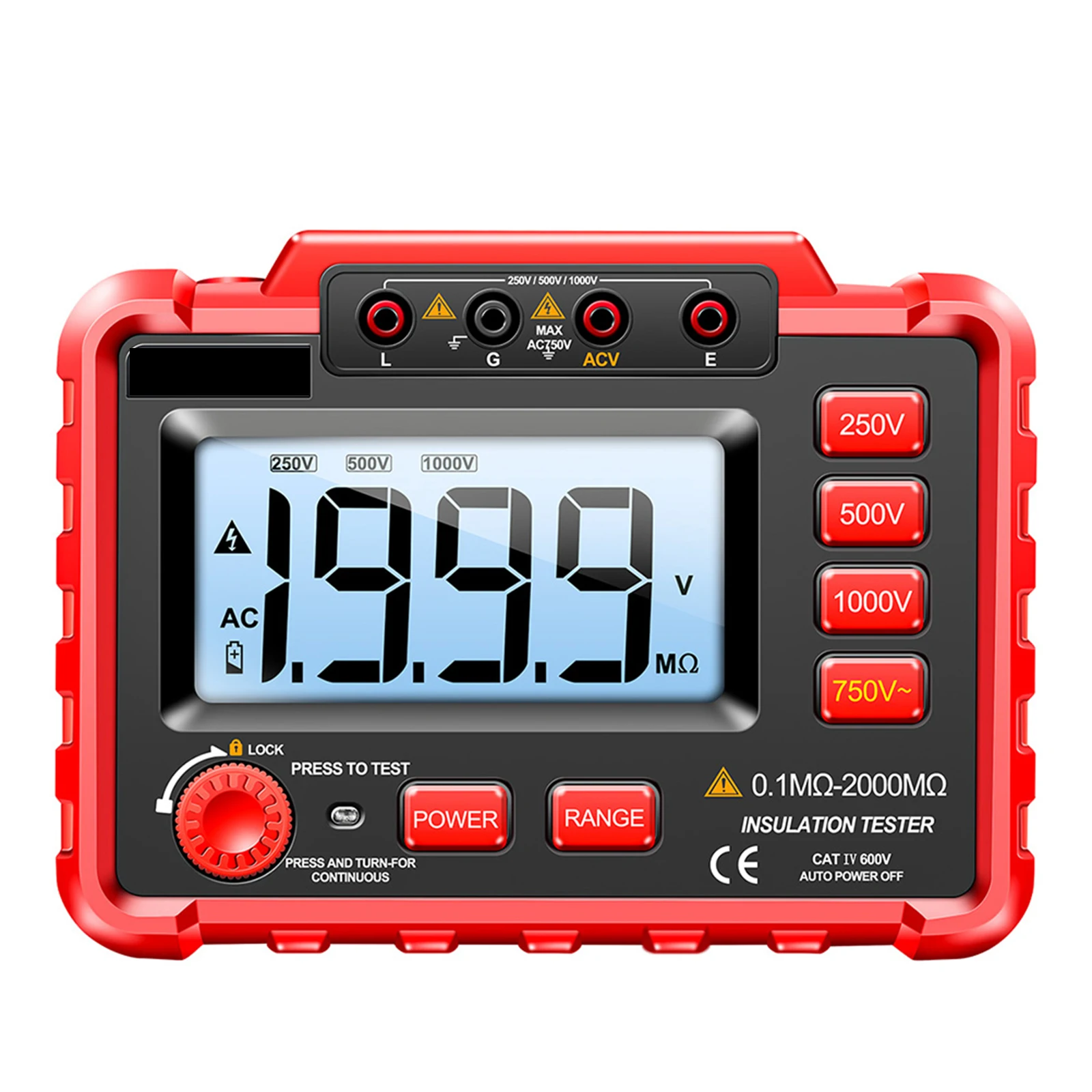 Ohm Insulation Resistance Tester Digital Megohmmeter Electronic LCD Display
Ohm Insulation Resistance Tester Digital Megohmmeter Electronic LCD Display