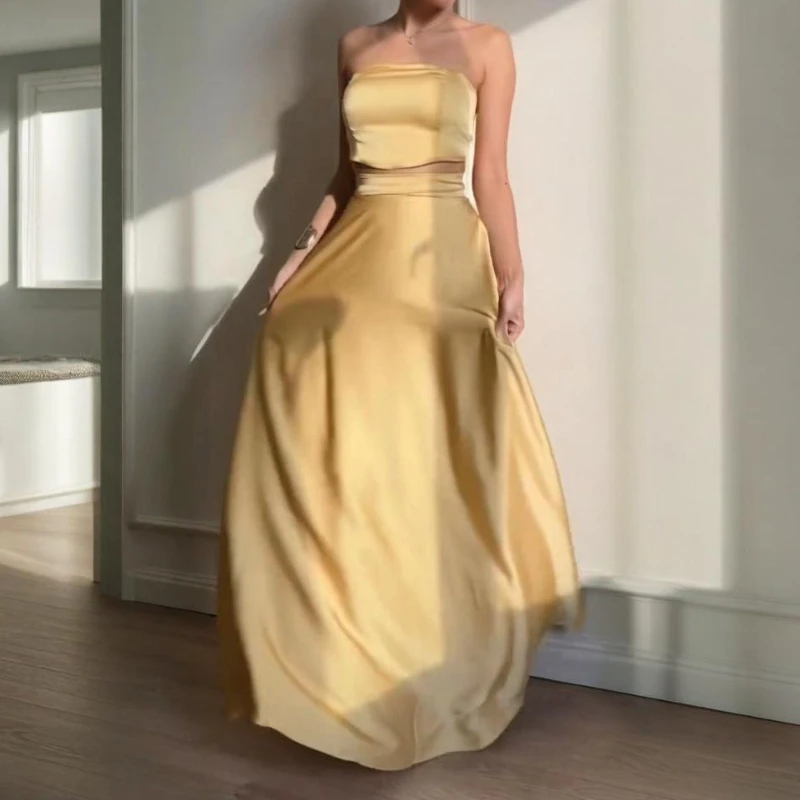 2025 Spring and Summer Solid Color Waist Temperament Tube Top Fashion Casual Women's Dress Set
2025 Spring and Summer Solid Color Waist Temperament Tube Top Fashion Casual Women's Dress Set