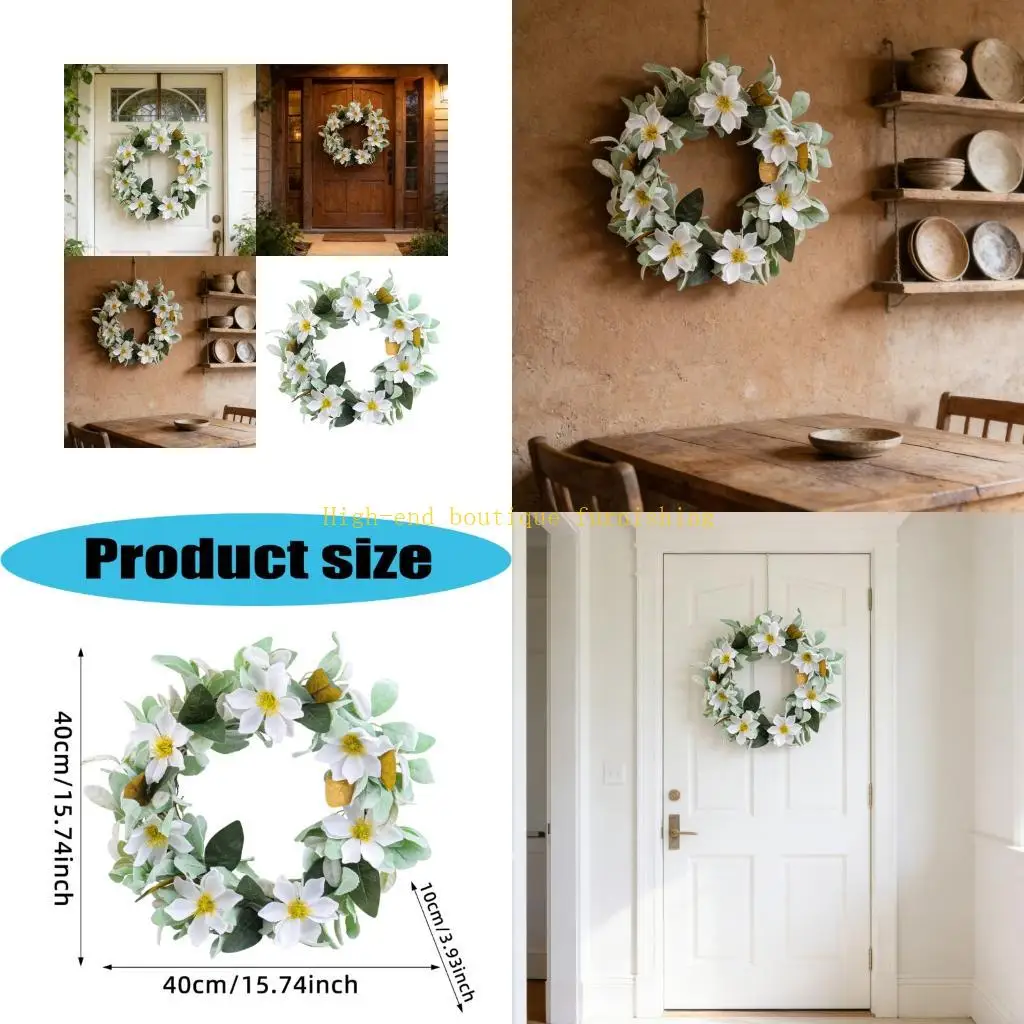 L9NB Elegant Magnolia Branch Wreath For Spring Decoration 40Cm Artificial Floral Garlands Perfect For Wall And Garden
L9NB Elegant Magnolia Branch Wreath For Spring Decoration 40Cm Artificial Floral Garlands Perfect For Wall And Garden