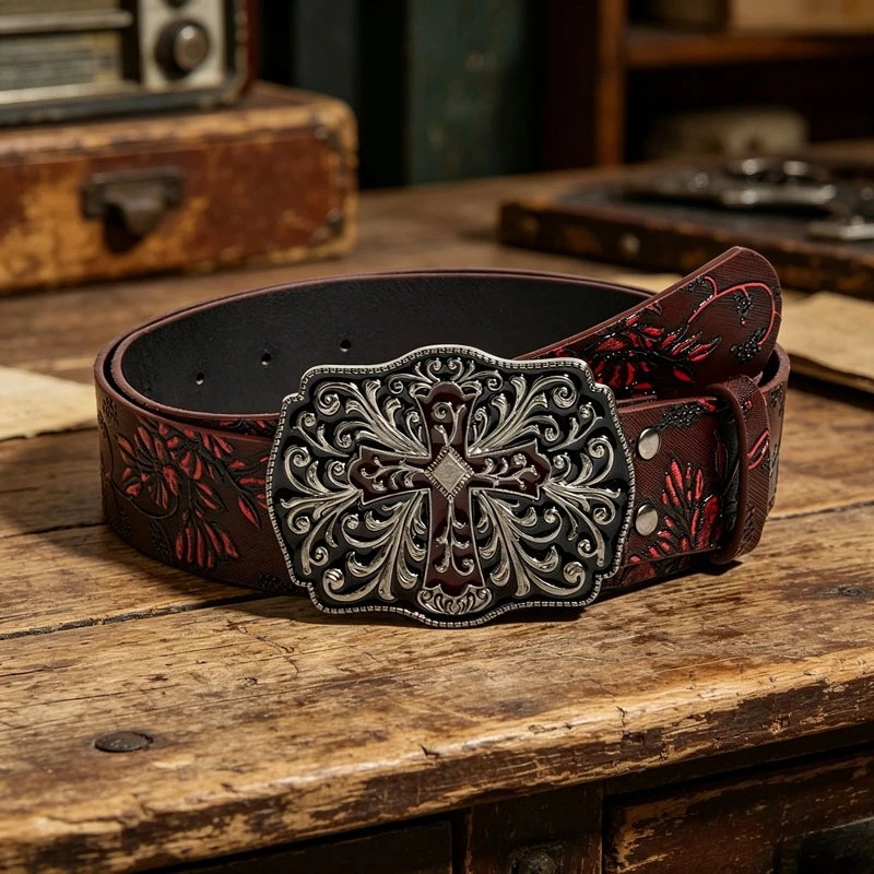 Vintage Gothic Cross Buckle Belt Western Floral Embossed PU Leather Belt for Jeans Dress Punk Cowgirl Adjustable Waist Belt
Vintage Gothic Cross Buckle Belt Western Floral Embossed PU Leather Belt for Jeans Dress Punk Cowgirl Adjustable Waist Belt