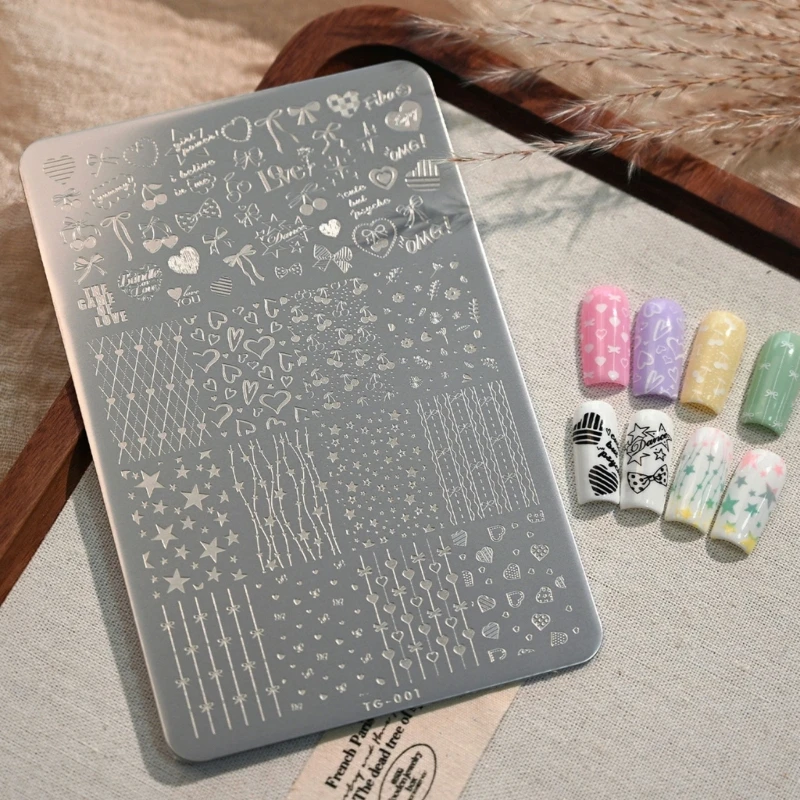 LX9D Heart Lace Bowknot Art Stamping Plate Professional Stainless Steel Texture
LX9D Heart Lace Bowknot Art Stamping Plate Professional Stainless Steel Texture