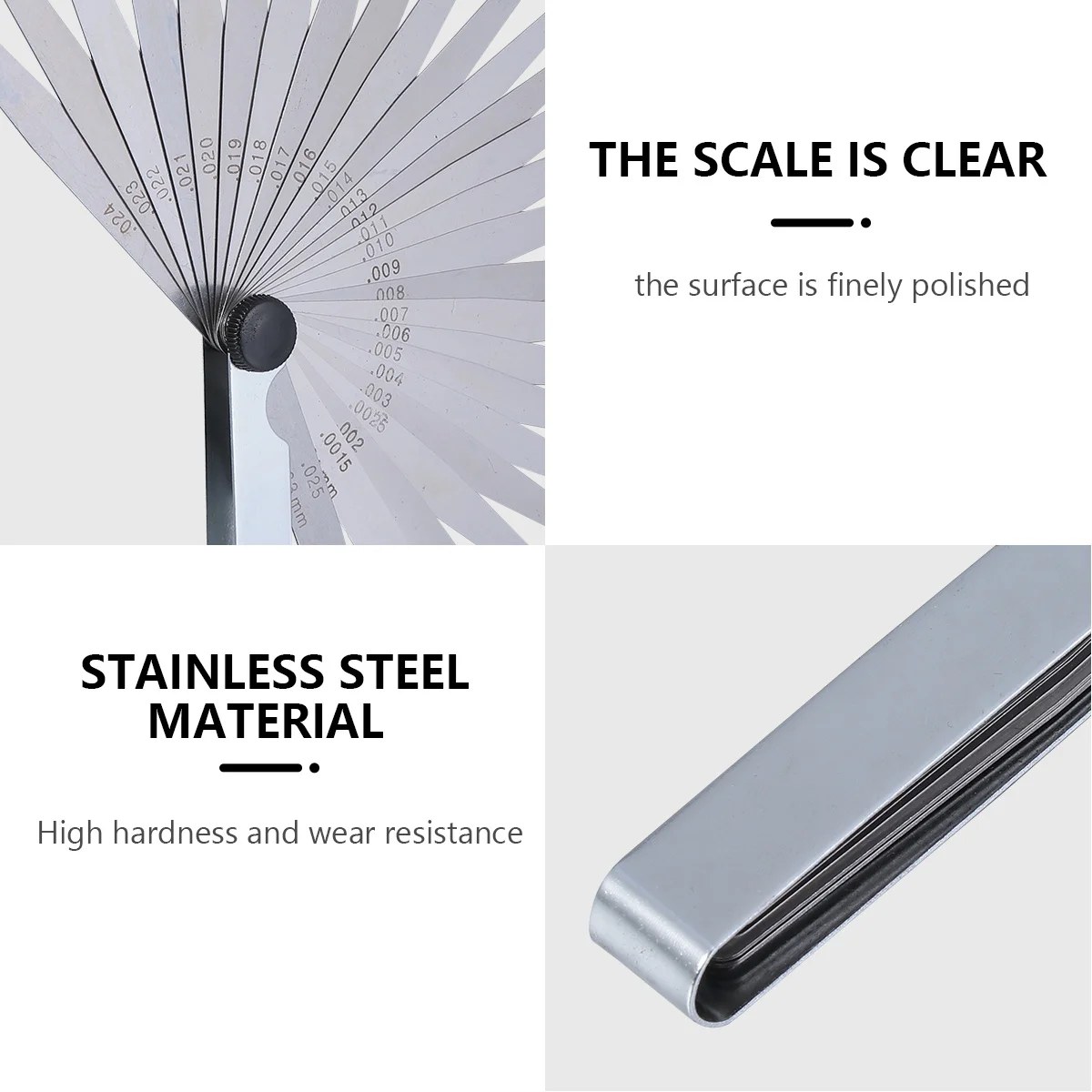 Compression Stainless Steel Feeler Gauge Coating Thickness Multi Gap Measuring Tool
Compression Stainless Steel Feeler Gauge Coating Thickness Multi Gap Measuring Tool