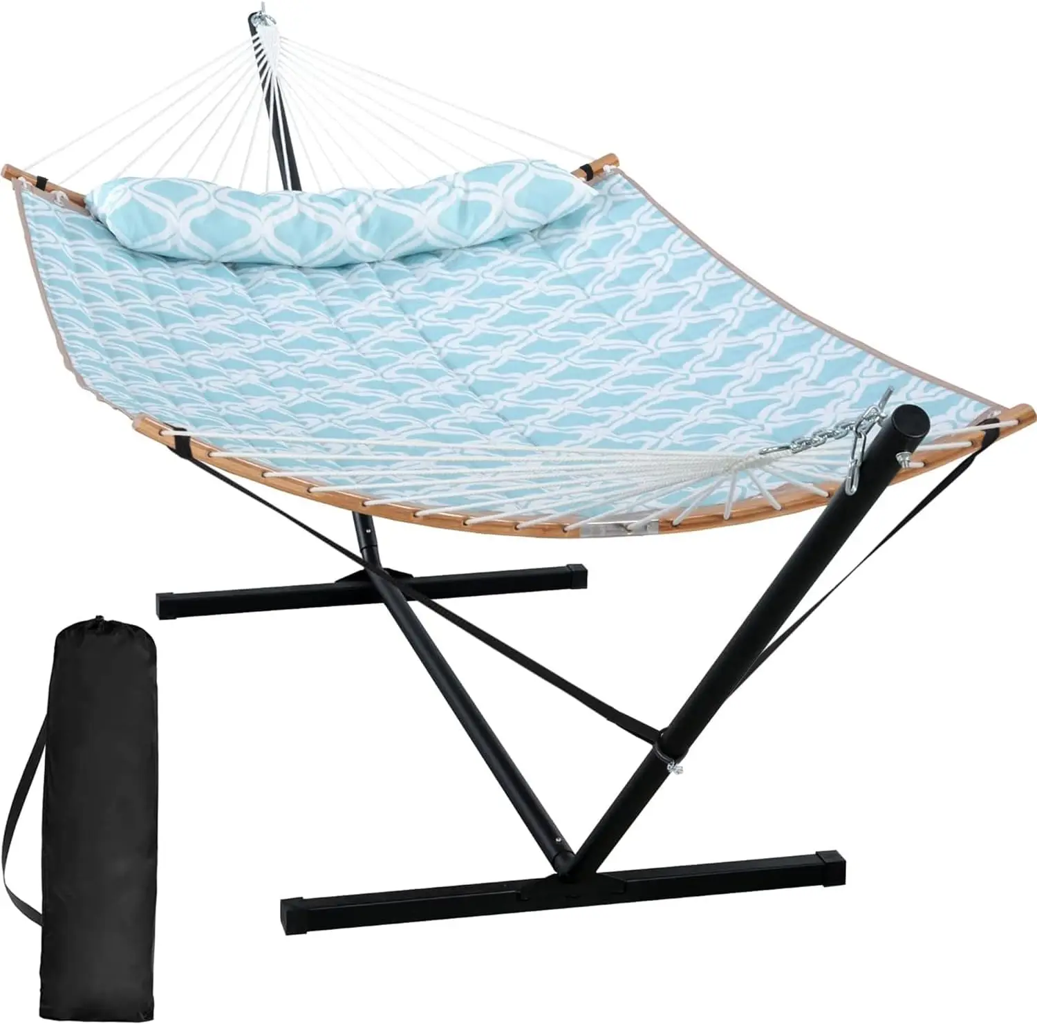 Person Outdoor Hammock with Curved Spreader Bar, Heavy Duty Patio Hammock with Stand for Outdoor, Garden, Backyard, Green Drops
Person Outdoor Hammock with Curved Spreader Bar, Heavy Duty Patio Hammock with Stand for Outdoor, Garden, Backyard, Green Drops
