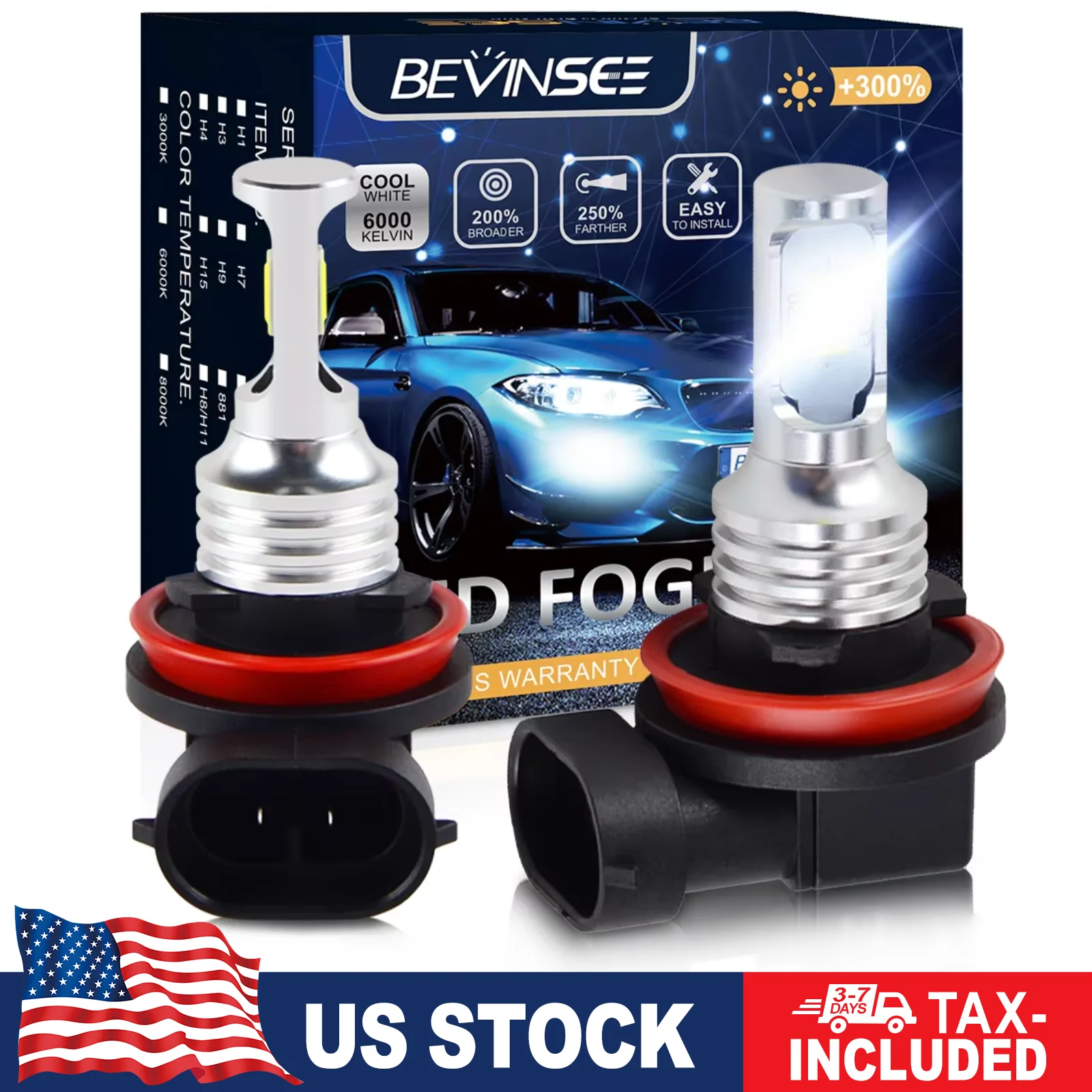 BEVINSEE H11 LED Fog Light Bulbs for Car H8 H9 LED Auto Headlight Fog Lamps Mini Size for BMW Toyota Fanless Wireless 6500K 12V
BEVINSEE H11 LED Fog Light Bulbs for Car H8 H9 LED Auto Headlight Fog Lamps Mini Size for BMW Toyota Fanless Wireless 6500K 12V