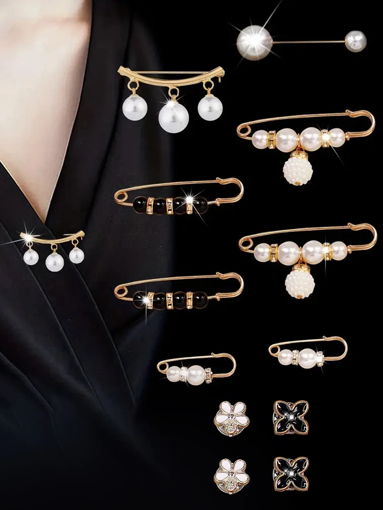 Imitation Pearl Pin Pants Waist Cinching Artifact Pin Clothes Fixing Anti Slip Safety Pin Clothing Accessories Set
Imitation Pearl Pin Pants Waist Cinching Artifact Pin Clothes Fixing Anti Slip Safety Pin Clothing Accessories Set